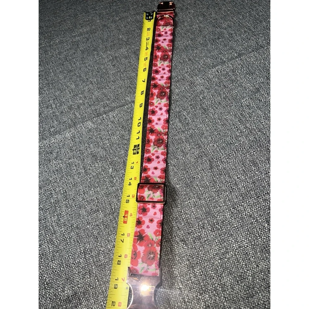 Floral Pattern Dog Collar , Red ,green , Pink, Green Colors Fit 12 To 22